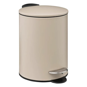 Poubelle métal soft close 3L "Colorama" beige naturel
