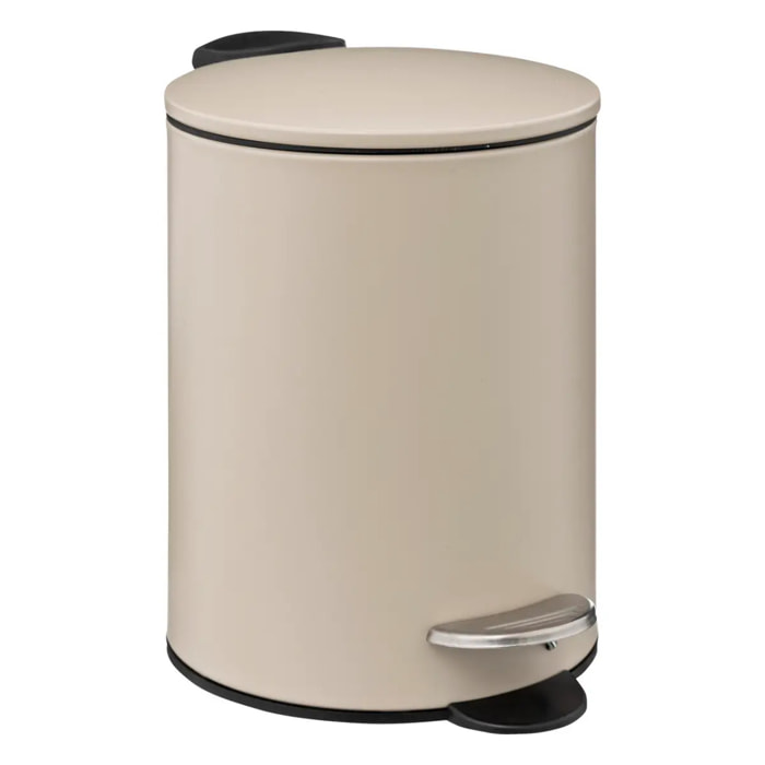 Poubelle métal soft close 3L "Colorama" beige naturel