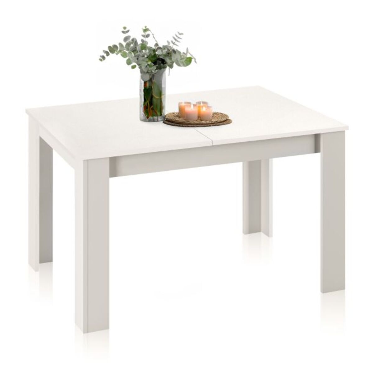 Mesa de comedor extensible Danna Blanco Brillo