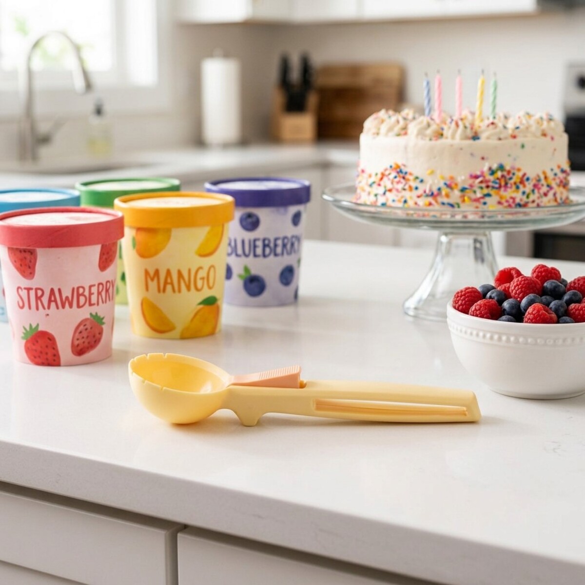 Cuillère à glace avec fonction éjection Fackelmann Summer party
