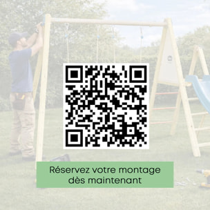 Balançoire en bois 2,30 m Topwood LUMI - 4 enfants