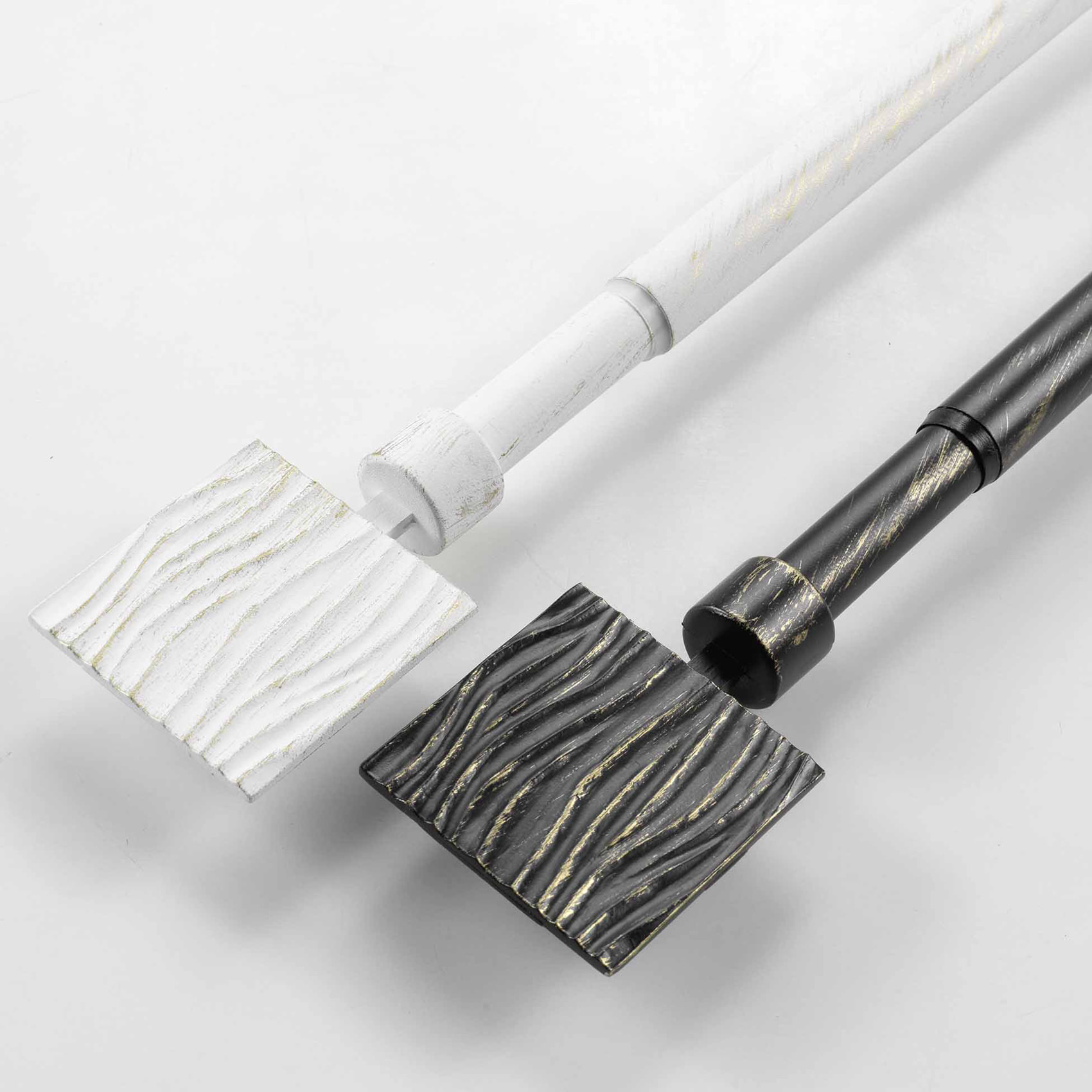 Kit de tringle extensible patiné or - Blanc