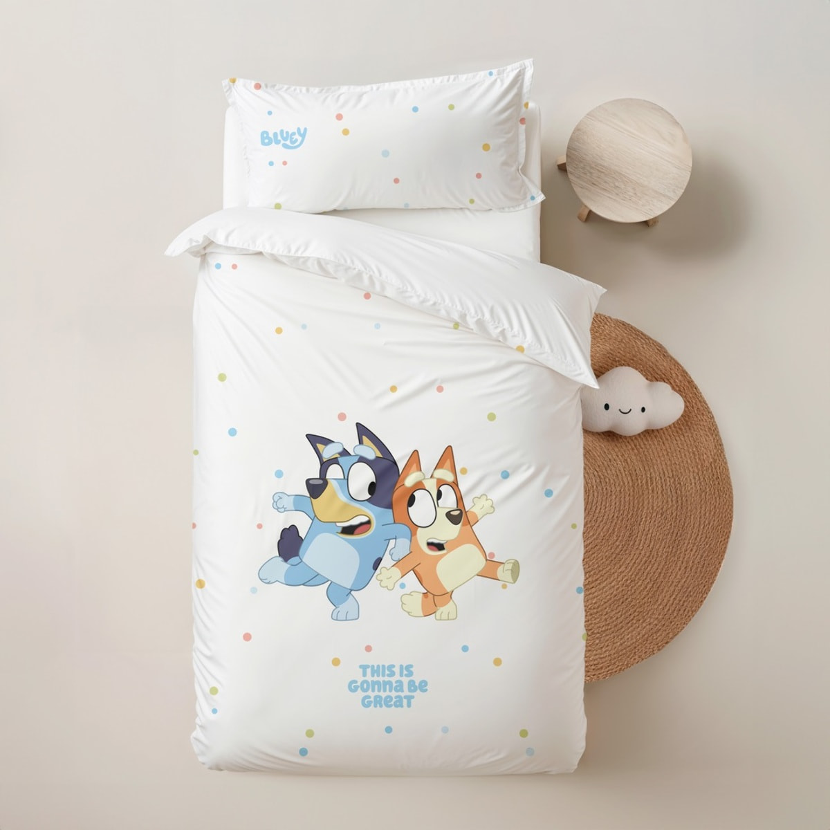 Funda nordica BLUEY + funda almohada 45x110