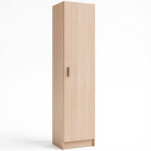 Armadio Con 1 Anta Armadietto Dispensa Mobile Multiuso Salvaspazio Con Ripiani Regolabili Anta Reversibile Cucina Ripostiglio 37 x 37 x 180 Cm Rovere