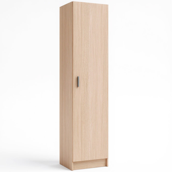 Armadio Con 1 Anta Armadietto Dispensa Mobile Multiuso Salvaspazio Con Ripiani Regolabili Anta Reversibile Cucina Ripostiglio 37 x 37 x 180 Cm Rovere