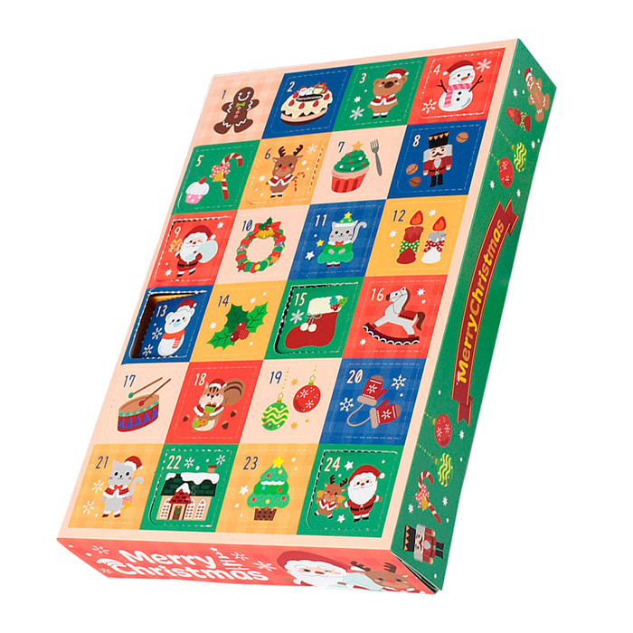 Scatola da montare e riempire. Calendario dell'Avvento, con 24 scomparti in totale. (Non includono regali).