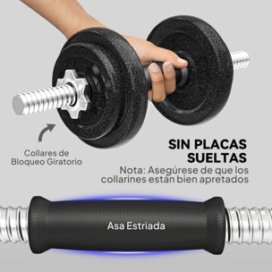Juego de Mancuernas Ajustables, 2 en 1, 20kg, Juego de Pesas con Barras Recta de Conexión y Mangos Antideslizantes, Pesas y Mancuernas para Hombres y Mujeres, Fitness, Gimnasio en Casa