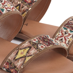 SANDALO FLAT DOPPIA FASCIA BEIGE