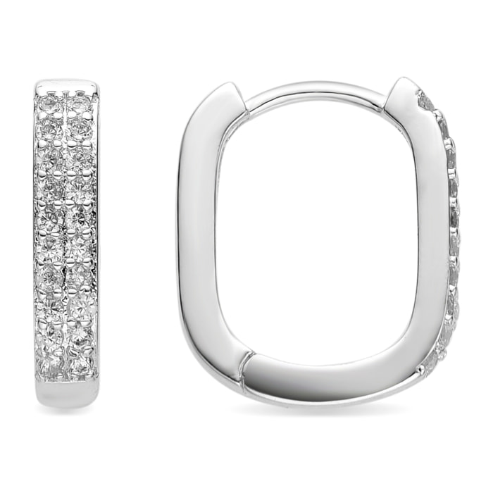 Pendientes de 10mm de diámetro con Circonita Brillante acabado plata