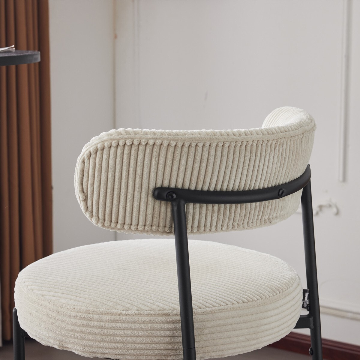 Lot de 2 tabourets de bar en velours côtelé - EVORA