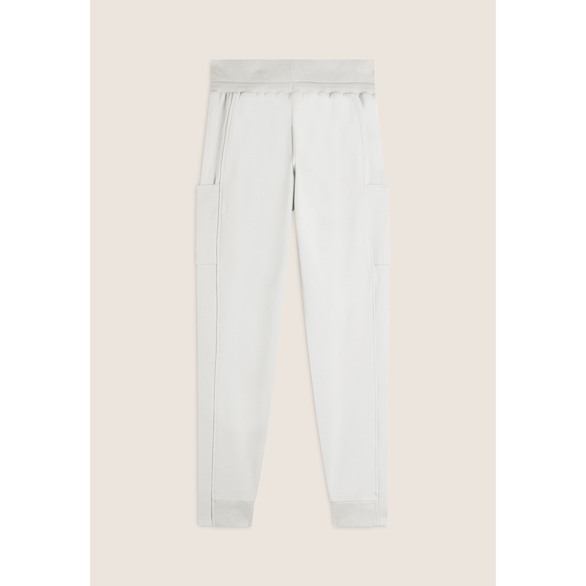 Pantalone donna in felpa con vita alta e tasche laterali