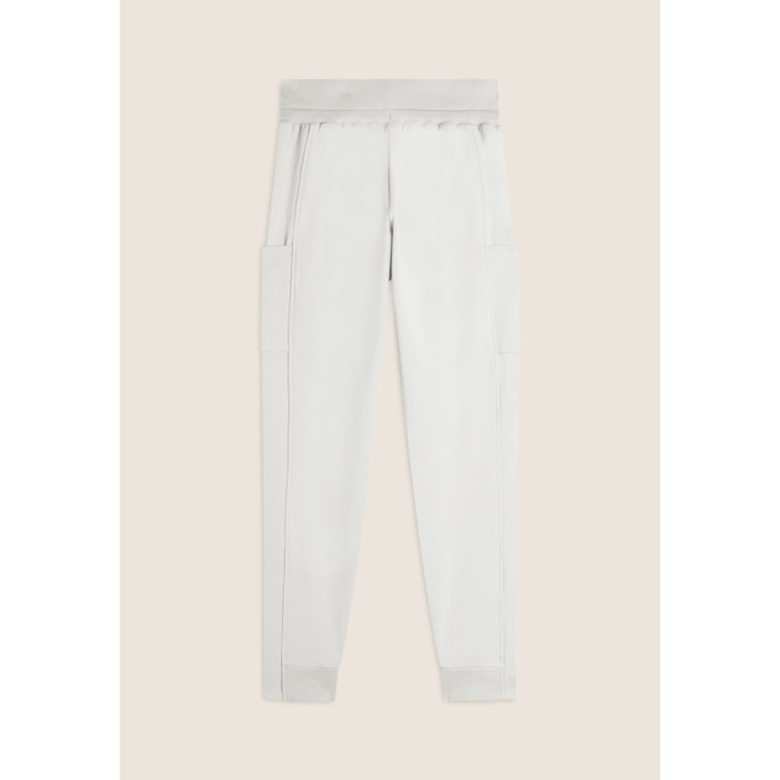 Pantalone donna in felpa con vita alta e tasche laterali