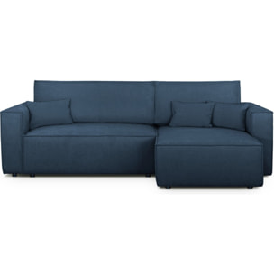 Canapé d'angle convertible 4 places en tissu chenille - LIVIA