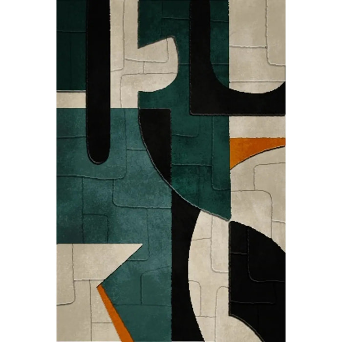 Toile peinte encadrée Kelton vert 58x78cm