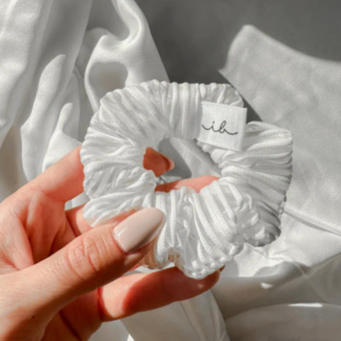 Sprunchie Extra Hold Pure White – Elastico in tessuto Bianco con spirale interna