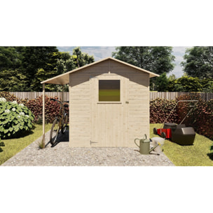 Abri de jardin bois 4.6 m2 avec bucher  "Jura" - 15 mm