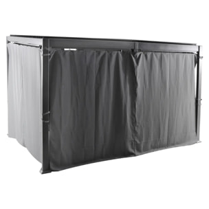 Rideaux pour pergola "Avila" ardoise 4x3m en polyester