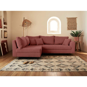 Rune - canapé d'angle gauche - 4 places - en velours côtelé - Terracotta