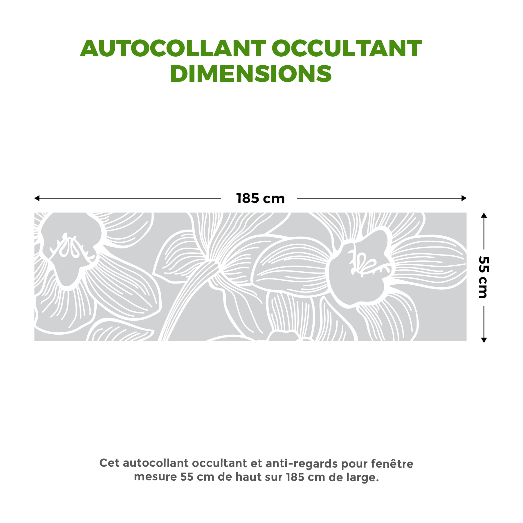 Film Fenêtre Anti Regard Occultant - FLEUR D'ORCHIDÉE 1 - Stickers Autocollant Brise-Vue pour Vitre & Porte de Douche