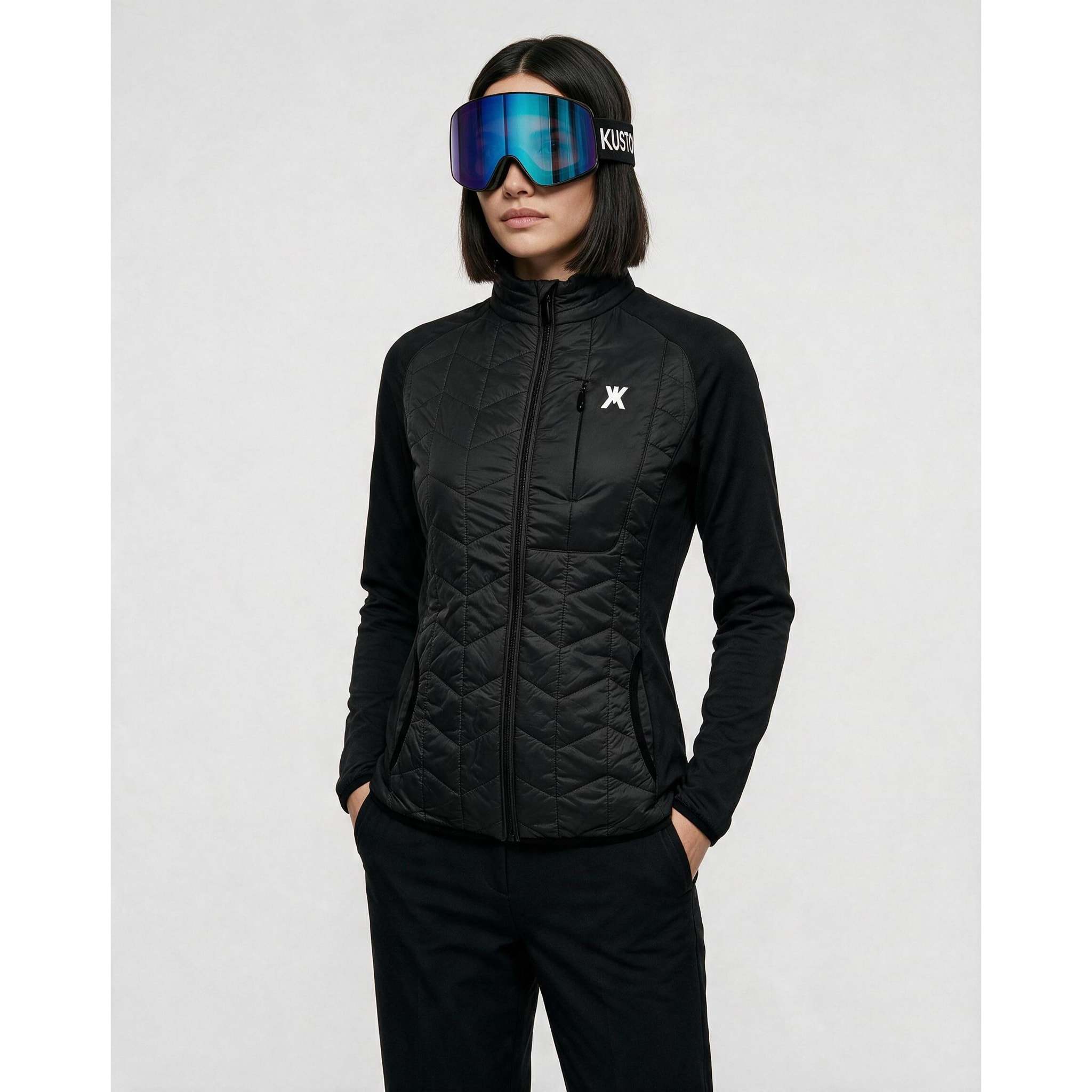 Chaqueta híbrida aislante para mujer KUSTOM MOTUS Hybrid Insulated - Negro