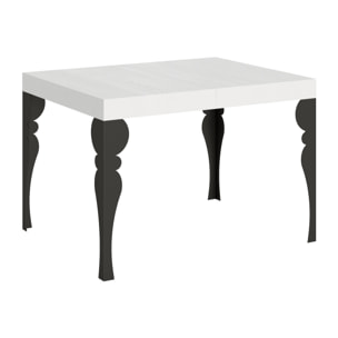 Table extensible 70x110/194 cm Paxon Frêne Blanc cadre Anthracite