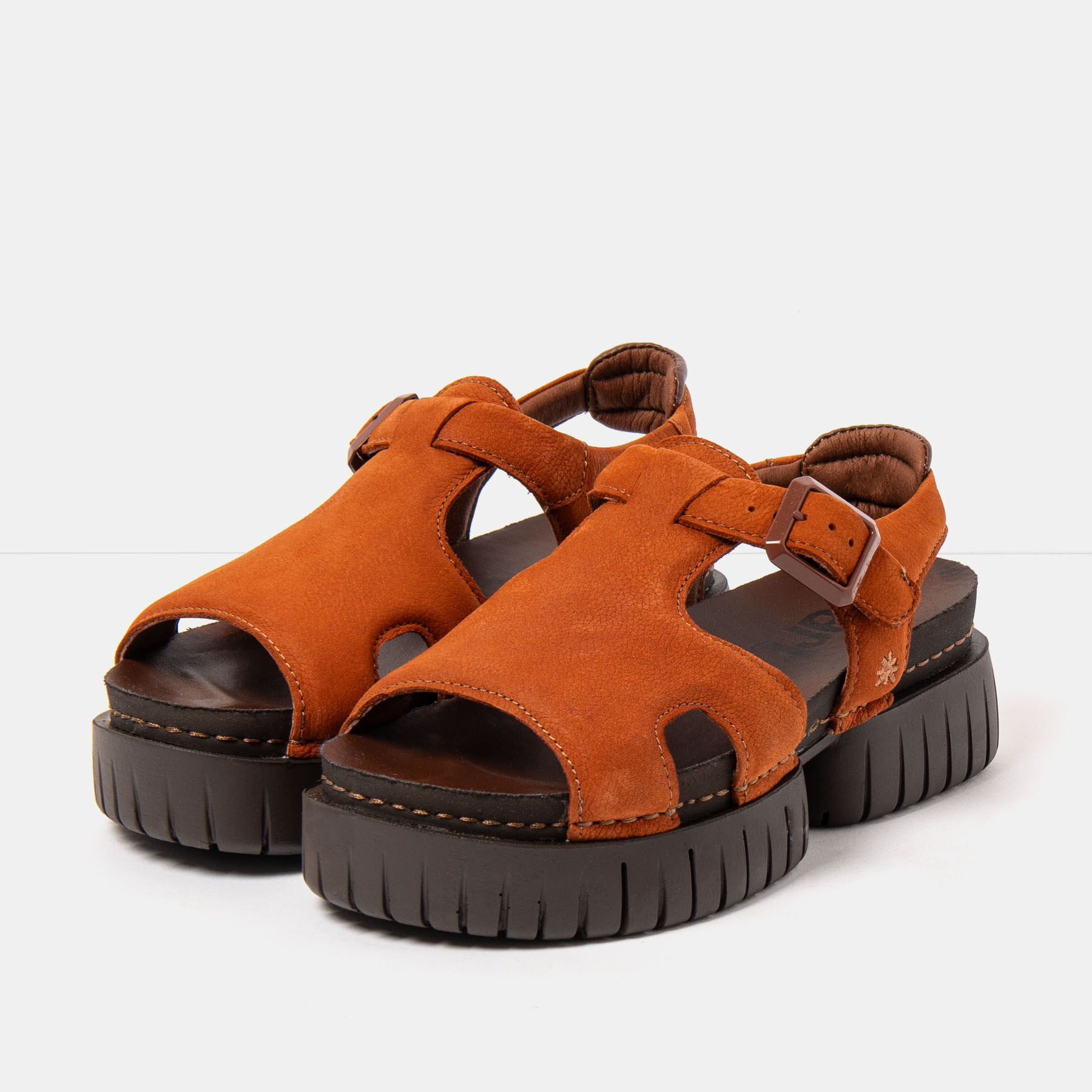 Sandalias 1882 NOBUCK DARK ORANGE-BROWN/ MADEIRA color Dark orange-brown