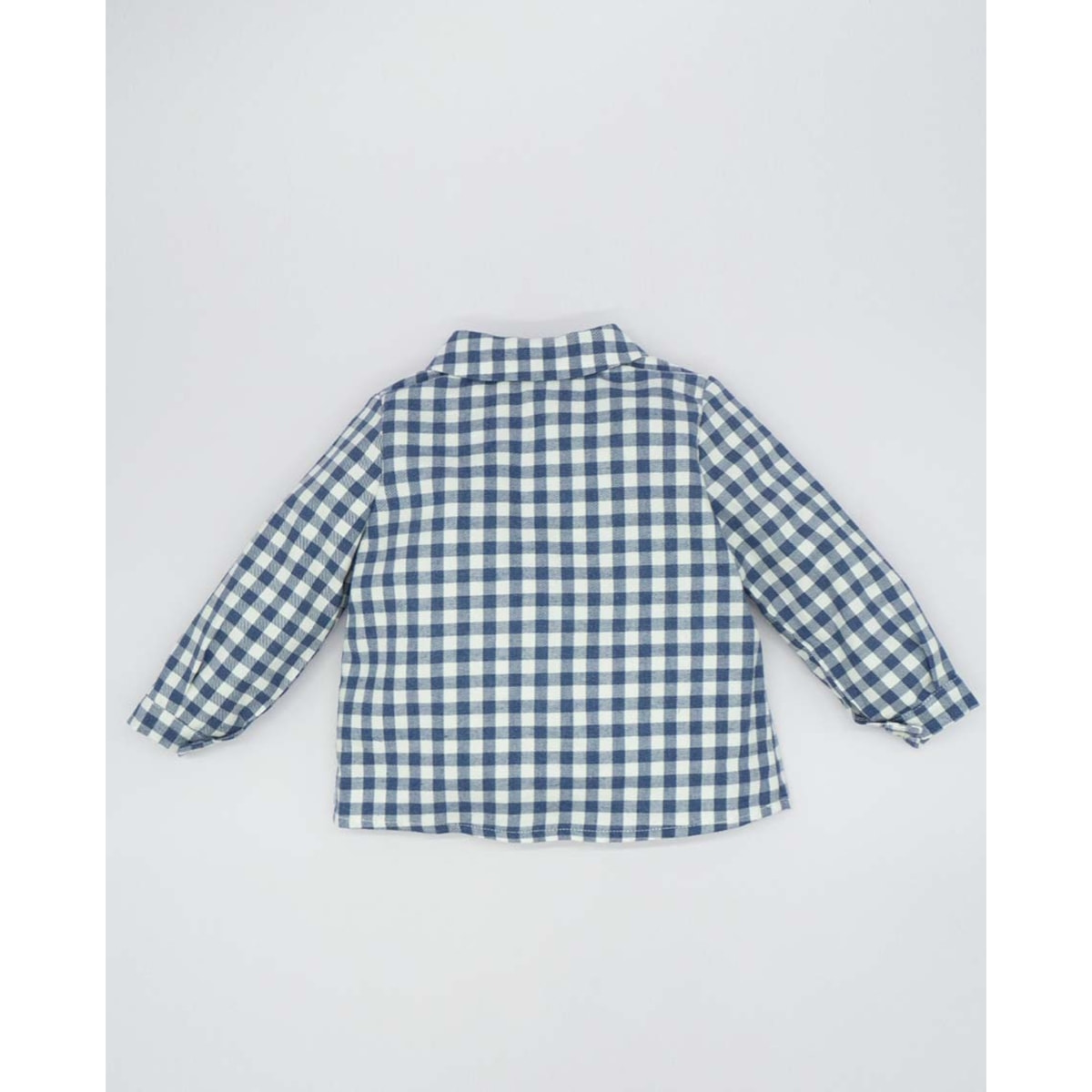 Camisa cuello camisero cuadros vichy azul