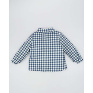 Camisa cuello camisero cuadros vichy azul