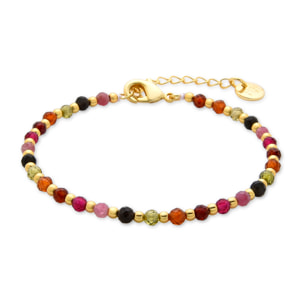 Pulsera de Cristal Multicolor acabada en oro amarillo de 18K