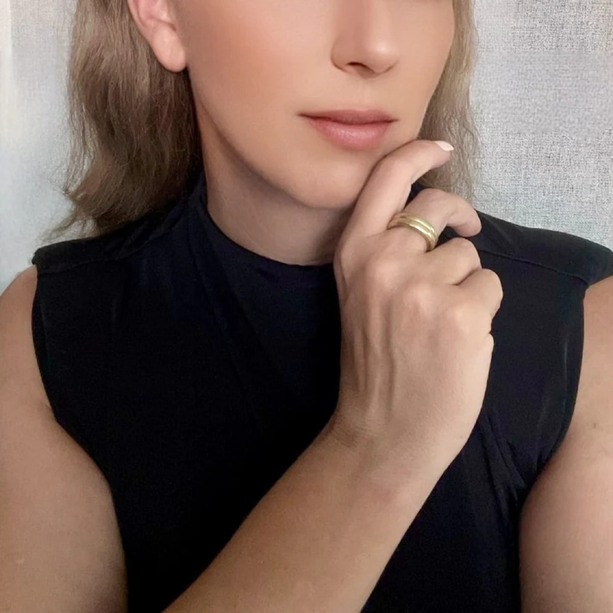 Pareja Alianza zamak chapado dorado (latón)