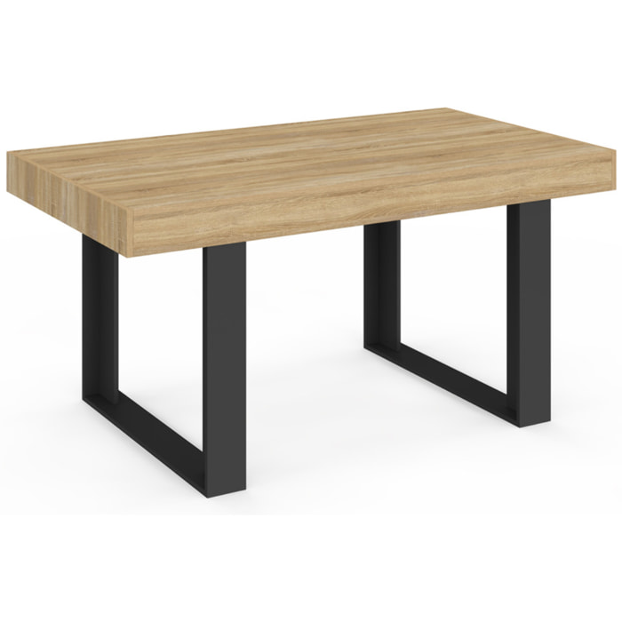 Table à manger Brixton bois et noir 160cm