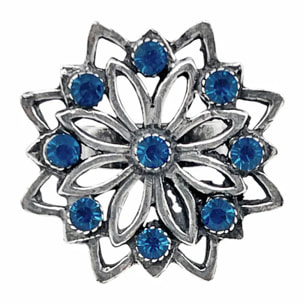 Anillo Carrusel en plata 10µm y cristal azul