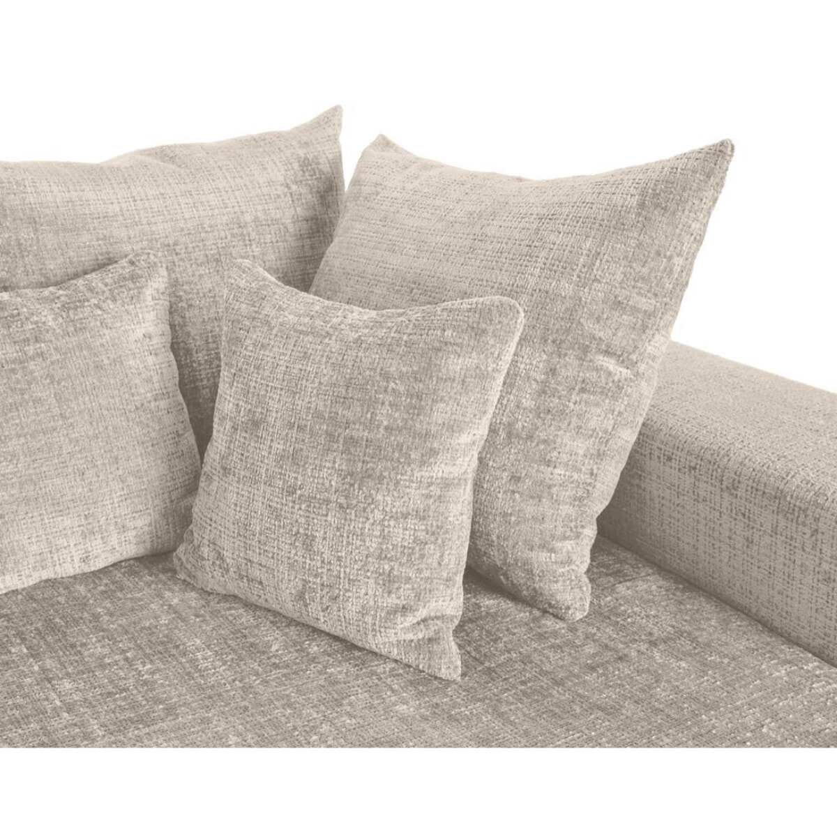Collins - canapé droit 4 places avec double méridienne - assise profonde - en velours texturé - Beige