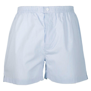 SHORTS GRINO cotone riga celeste e bianca