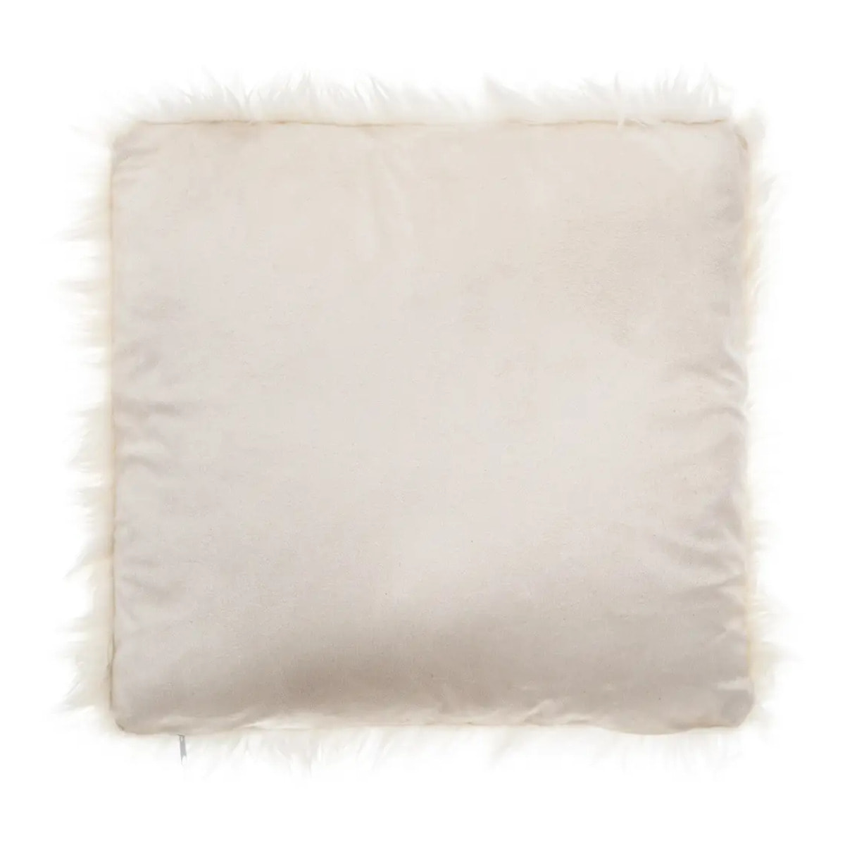 Coussin "Oslo" - fausse fourrure - blanc 40x40 cm