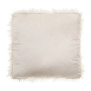 Coussin "Oslo" - fausse fourrure - blanc 40x40 cm