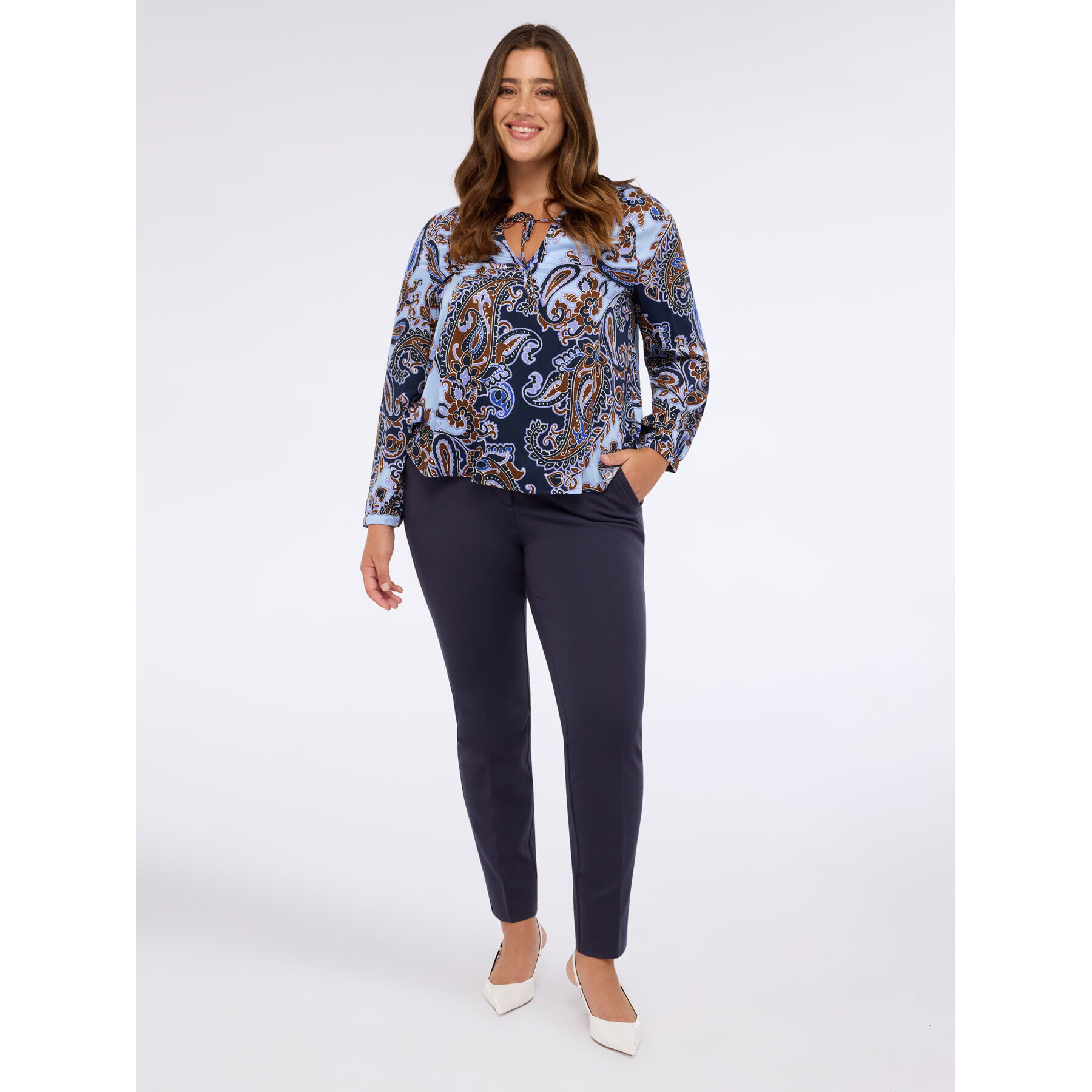 Fiorella Rubino - Blusa stampa paisley in viscosa - Blu