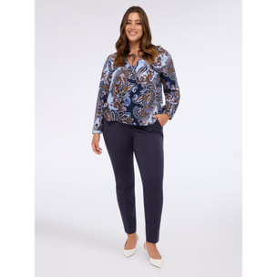 Fiorella Rubino - Blusa stampa paisley in viscosa - Blu
