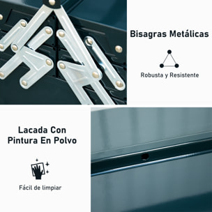 Caja de Herramientas Metálica, Maletín de Herramientas de Acero Plegable con 5 Bandejas y Asa, para Taller, Garaje, 45x20x34,5 cm, Verde Oscuro