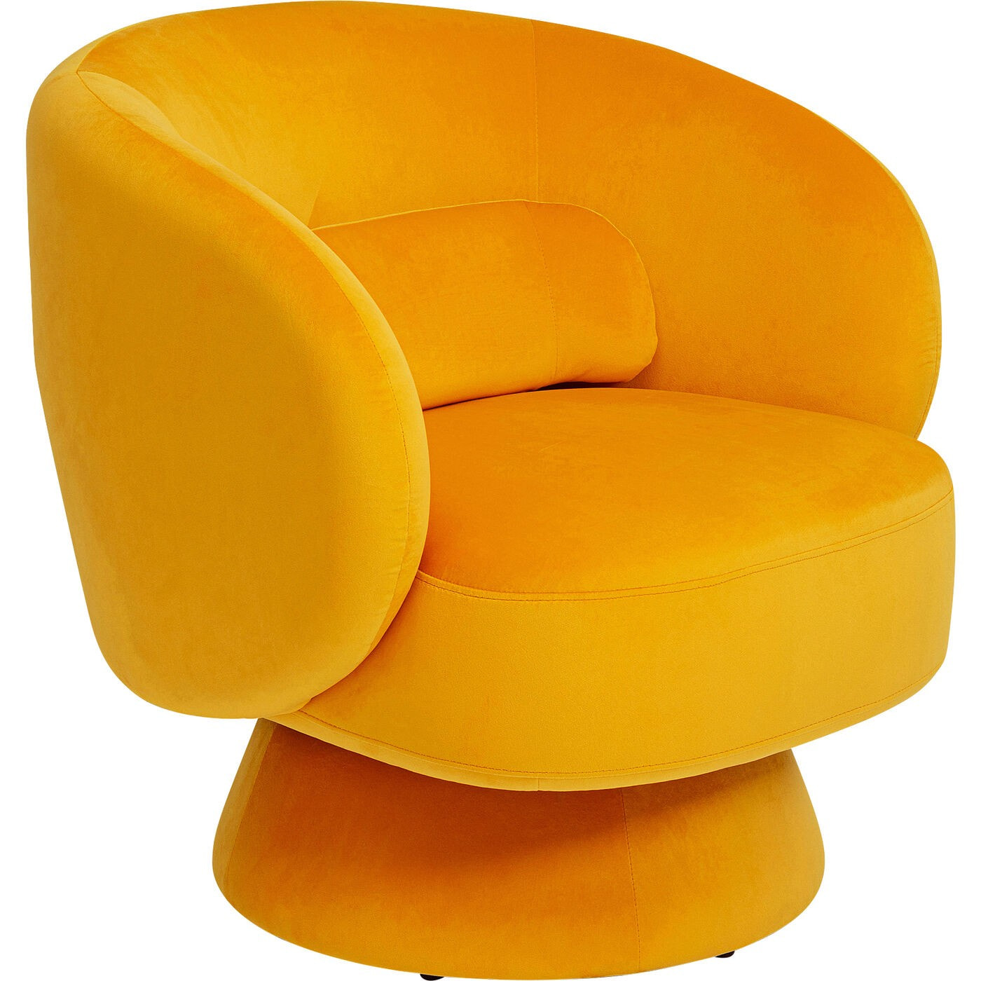 Fauteuil pivotant Orion velours jaune Kare Design