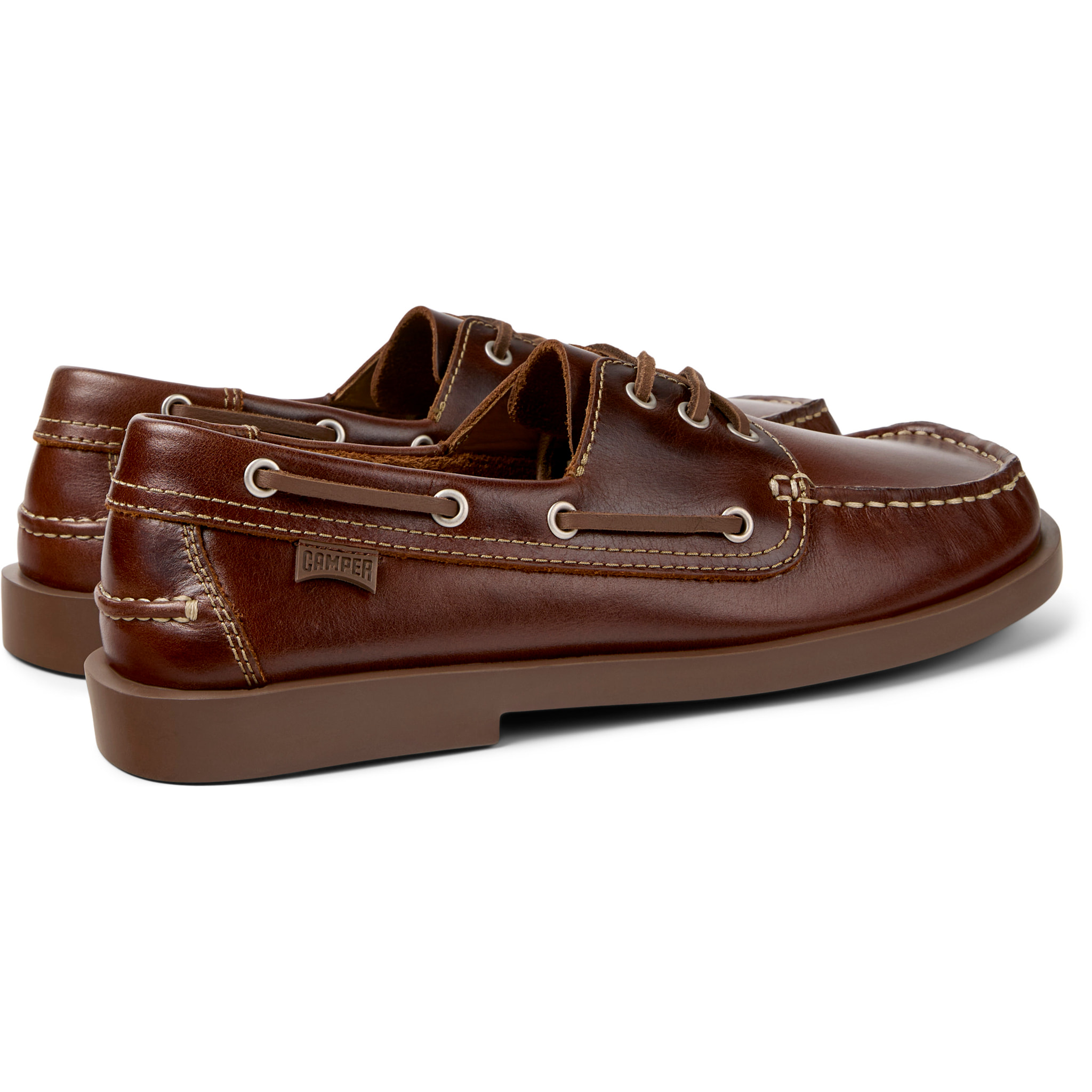 Zapatos de cordones - CAMPER Don - Marron - Cuero liso