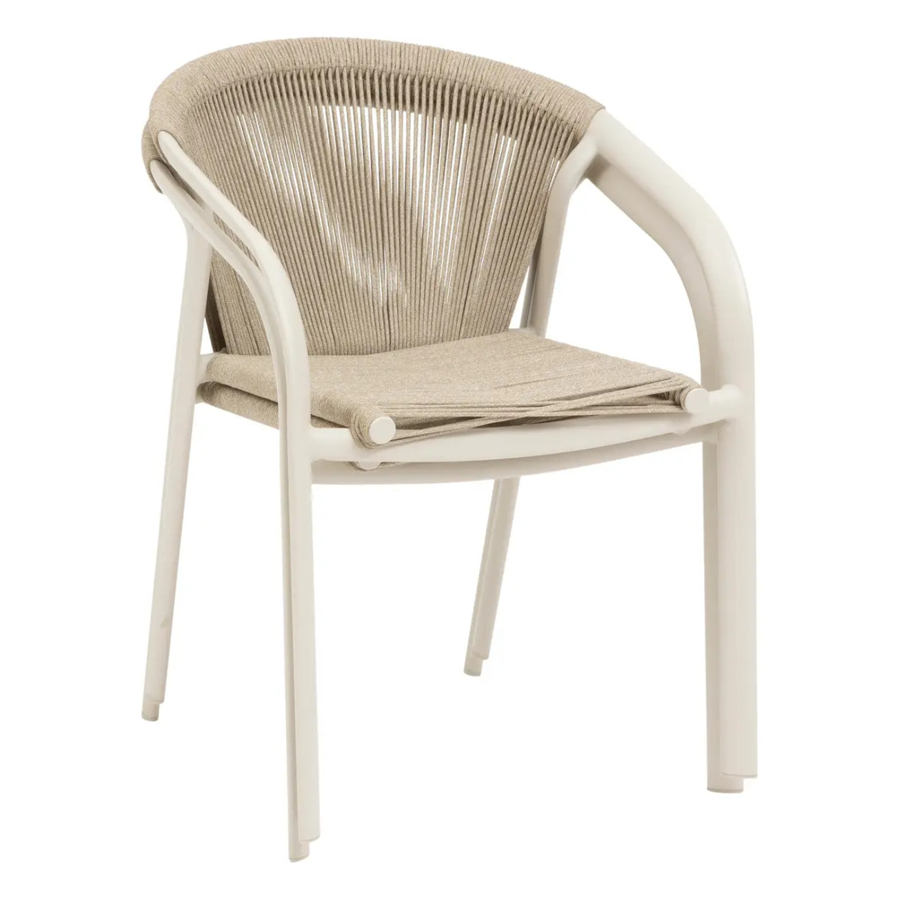 Fauteuil de jardin empilable "Riu" argile & beige aluminium