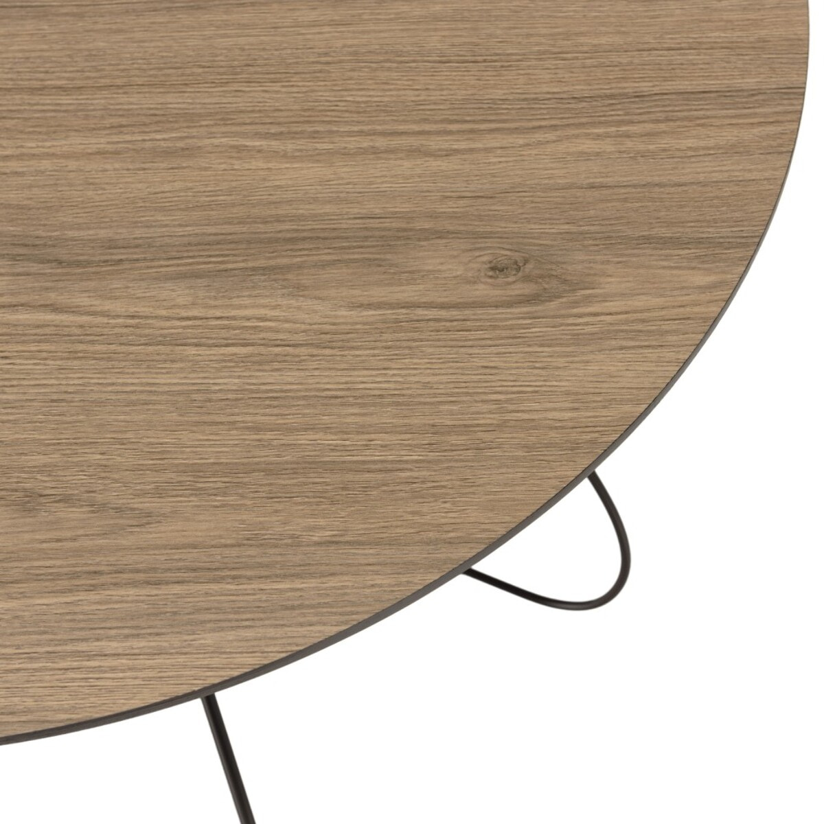 JULIA - Table basse biseautée 80x80cm mocha pieds forme panier en métal