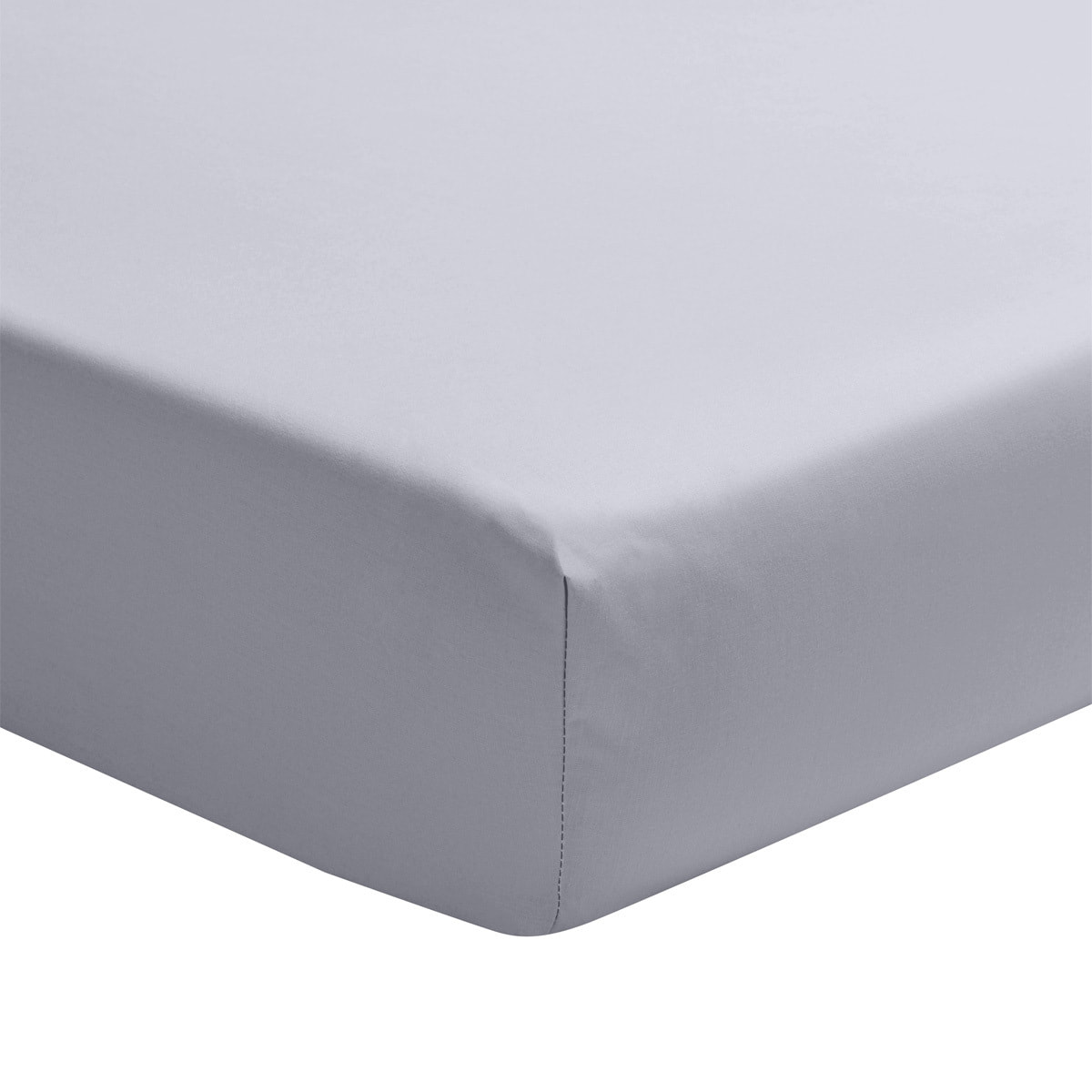 Drap housse uni en satin de coton, bonnet de 30cm, PALAZZO, Gris Argent