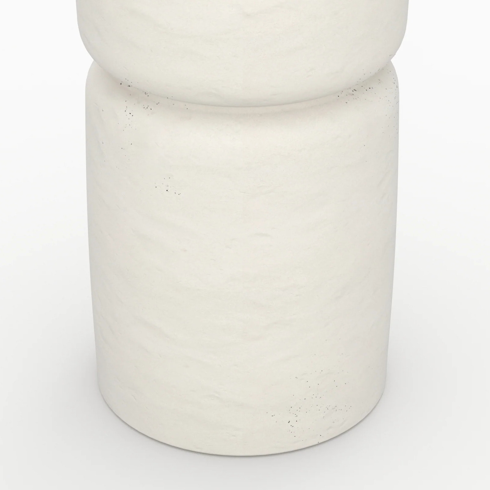 Table d'appoint ronde blanche en fibre d'argile effet béton D30 cm - Tahiti