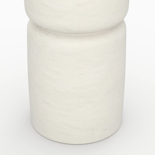 Table d'appoint ronde blanche en fibre d'argile effet béton D30 cm - Tahiti