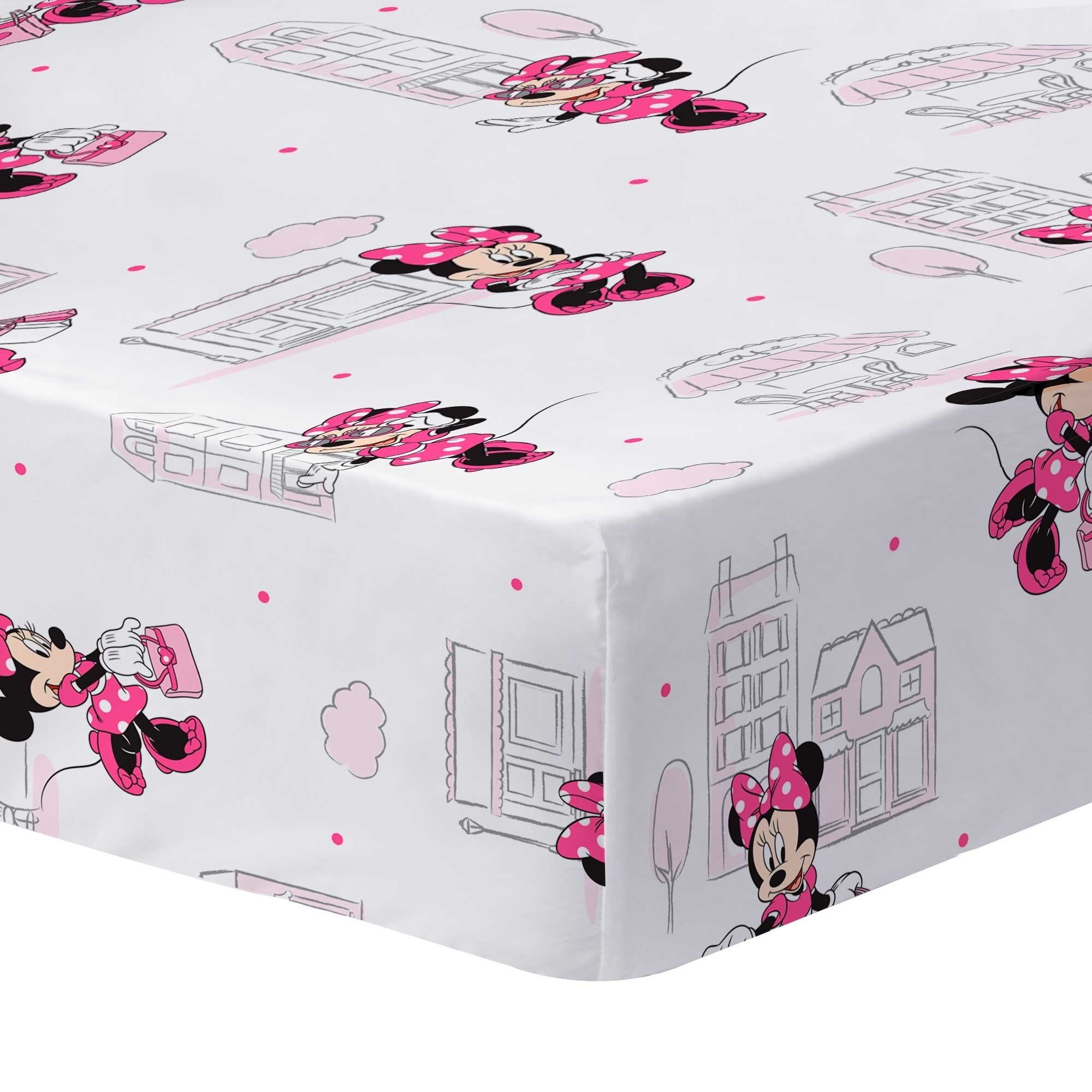 Drap-housse imprimé 100% coton, DISNEY HOME MINNIE SHOPPING