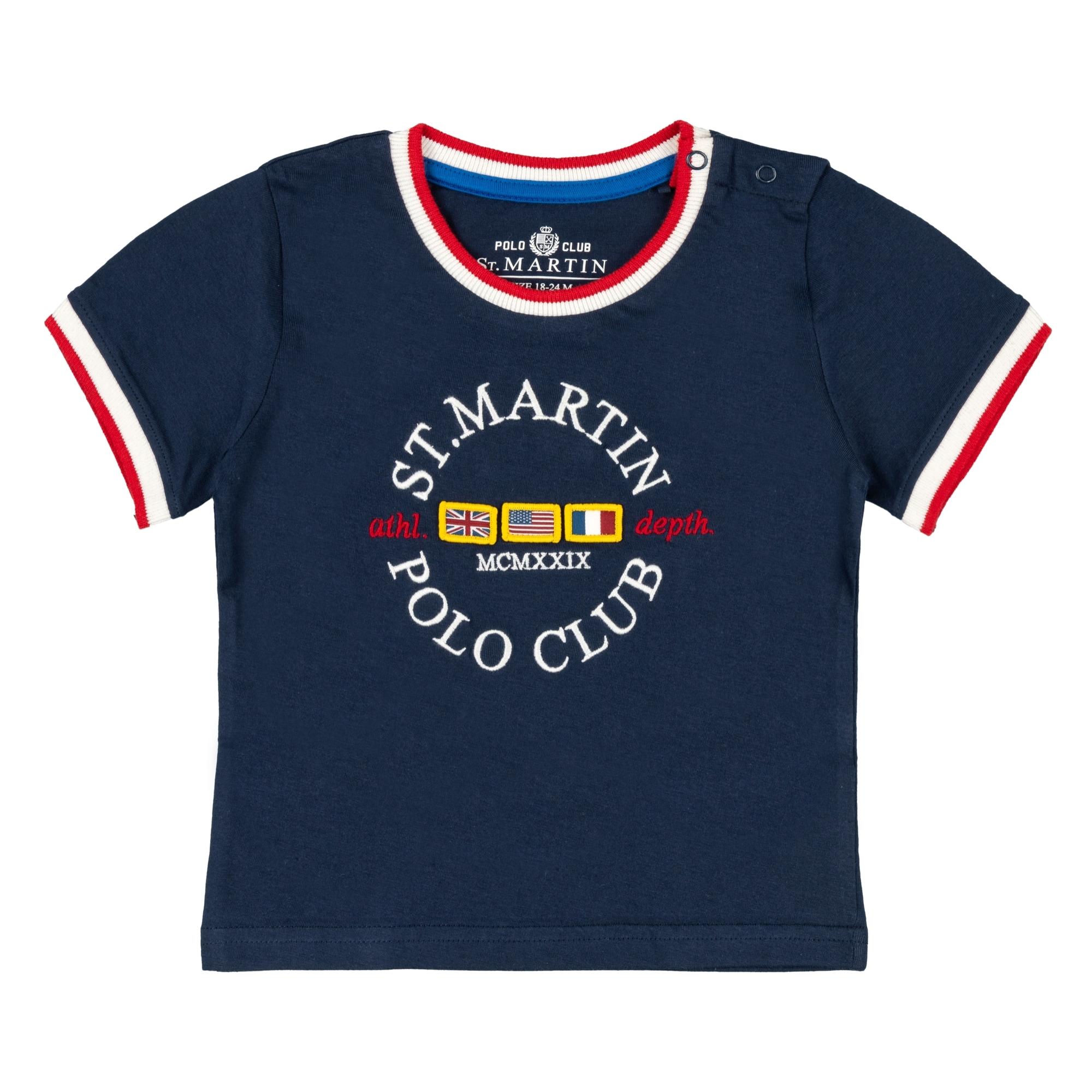 T-shirt jersey con ricamo logo Polo Club St Martin Blu