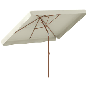 Sombrilla de Terraza Exterior 300x200 cm Parasol de Terraza Exterior con Ángulo Ajustable Mástil de Aluminio Manivela y Protección UV 50+ Sombrilla para Jardín Patio Beige