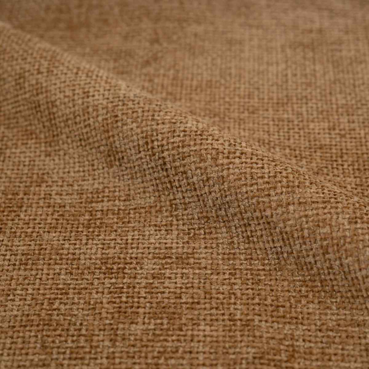 Lot de 2 chaises en tissu caramel et pieds en métal noir - Amaya